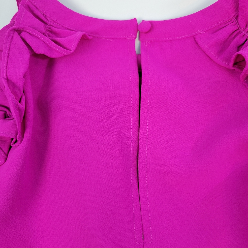 TCEC Magenta Ruffled Cold-Shoulder Mini Dress - Picture 14 of 14